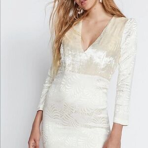 FREE PEOPLE Naomi Ivory Velvet Mini Dress Size